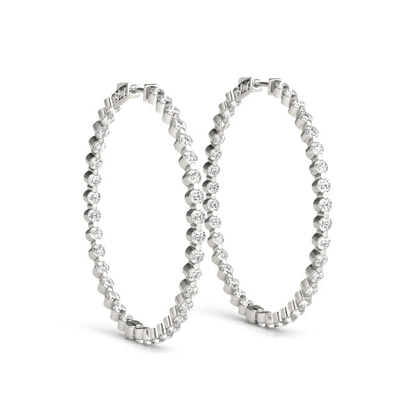 Lab Grown Diamond Round Shaped Inside-Out Hoop Earrings