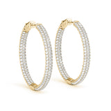 Lab Grown Diamond Round Inside-Outside Pavé Vault Lock Hoops