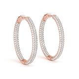 Lab Grown Diamond Round Inside-Outside Pavé Vault Lock Hoops