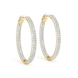 Lab Grown Diamond Oval Shaped Pavé Vault Lock Hoop Earrings