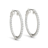 Lab Grown Diamond Round Shaped Inside-Out Hoop Earrings