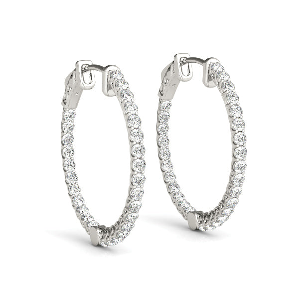 Lab Grown Diamond Round Shaped Inside-Out Hoop Earrings