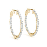 Lab Grown Diamond Round Shaped Inside-Out Hoop Earrings