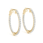 Natural Diamond Round Shaped Inside-Out Hoop Earrings