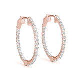 Lab Grown Diamond Round Shaped Inside-Out Hoop Earrings