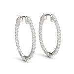 Natural Diamond Round Shaped Inside-Out Hoop Earrings