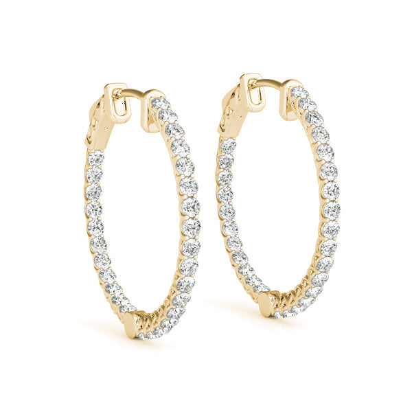 Lab Grown Diamond Round Shaped Inside-Out Hoop Earrings