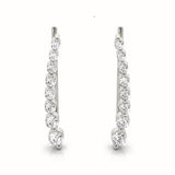 Natural Diamond Bezel Set Fashion Ear Climbers