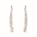 Natural Diamond Bezel Set Fashion Ear Climbers