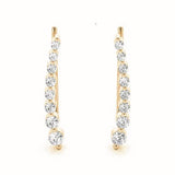 Natural Diamond Bezel Set Fashion Ear Climbers
