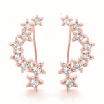 Natural Diamond Star Ear Climbers