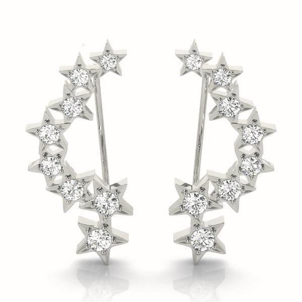 Lab Grown Diamond Star Ear Climbers