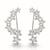 Natural Diamond Star Ear Climbers