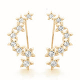 Natural Diamond Star Ear Climbers
