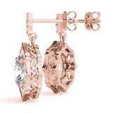 Oval Scalloped Halo Earrings