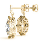 Oval Scalloped Halo Earrings