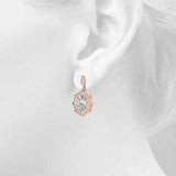 Oval Scalloped Halo Earrings