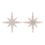 Natural Diamond Star Shape Cluster Fashion Earrings
