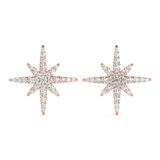 Natural Diamond Star Shape Cluster Fashion Earrings