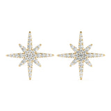 Natural Diamond Star Shape Cluster Fashion Earrings