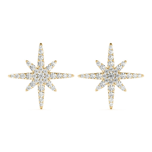 Natural Diamond Star Shape Cluster Fashion Earrings