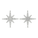Natural Diamond Star Shape Cluster Fashion Earrings