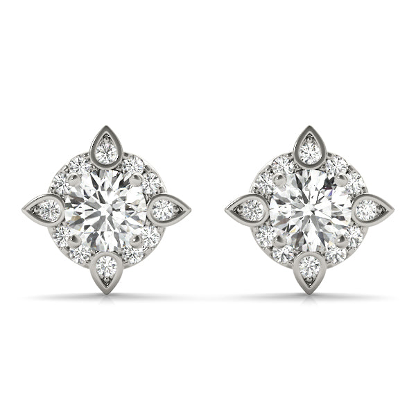 Round Fashion Halo Studs