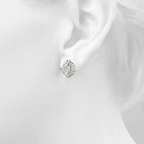 Round Fashion Halo Studs