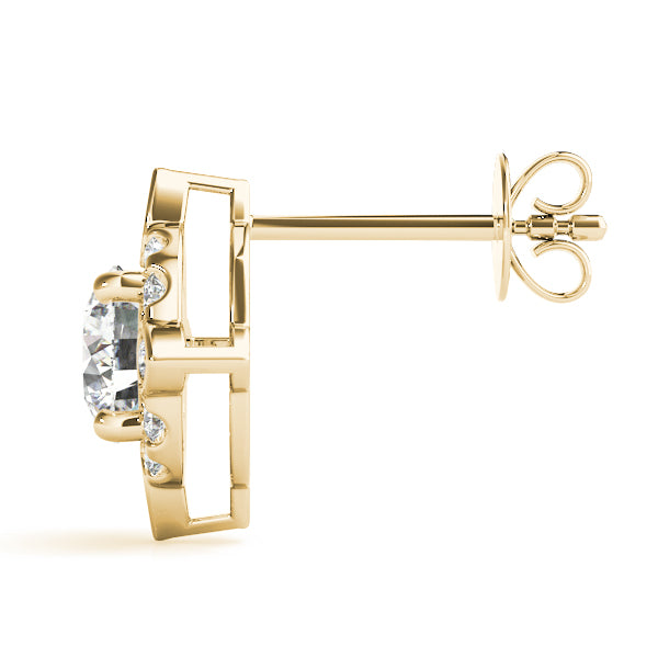 Round Fashion Halo Studs