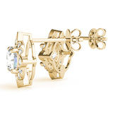 Round Fashion Halo Studs