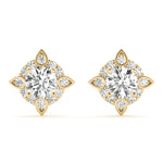 Round Fashion Halo Studs