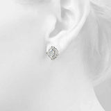 Lab Grown Round Fashion Halo Studs