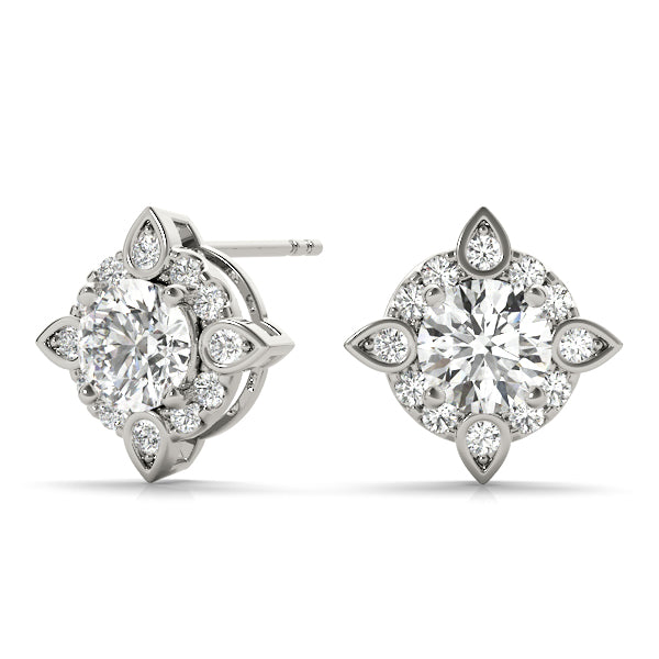 Round Fashion Halo Studs