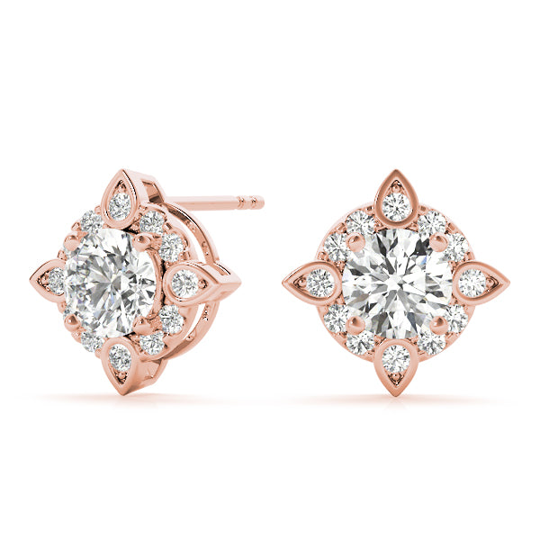 Round Fashion Halo Studs