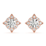 Round Fashion Halo Studs