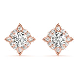 Round Fashion Halo Studs