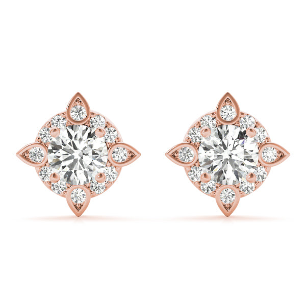 Round Fashion Halo Studs