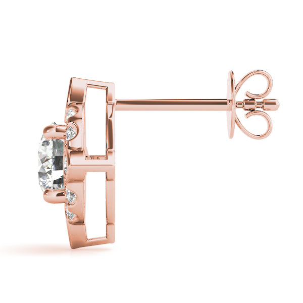 Round Fashion Halo Studs