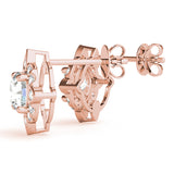 Round Fashion Halo Studs