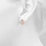 Lab Grown Round Fashion Halo Studs