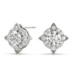Lab Grown Round Fashion Halo Studs