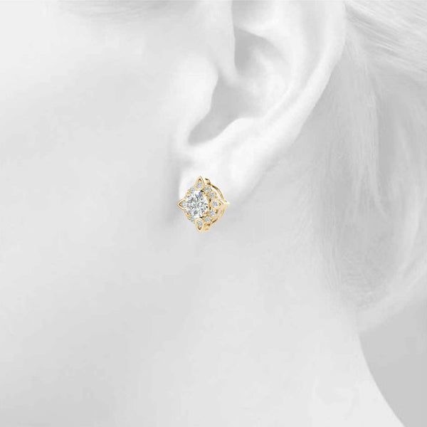 Round Fashion Halo Studs