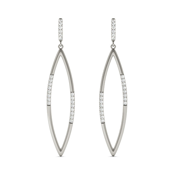 Lab Grown Diamond Accented Drop Fashion Earrings