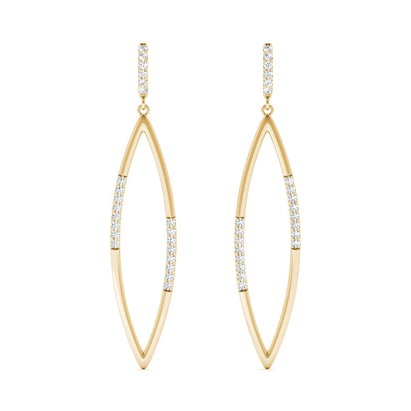 Lab Grown Diamond Accented Drop Fashion Earrings