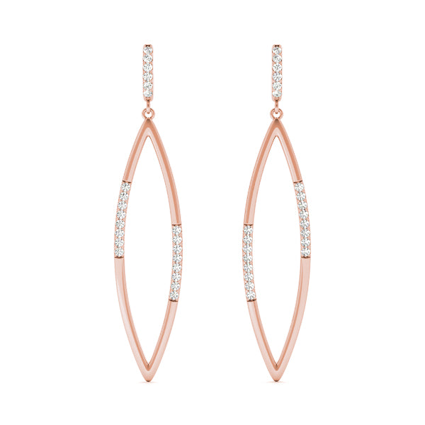 Natural Diamond Accented Drop Fashion Earrings