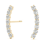 Lab Grown Diamond Curved Bar Earrings