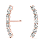 Lab Grown Diamond Curved Bar Earrings