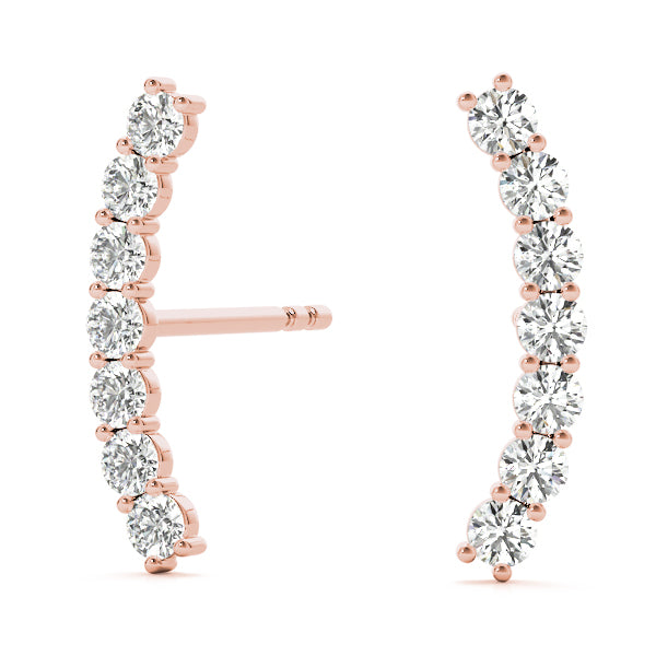 Lab Grown Diamond Curved Bar Earrings