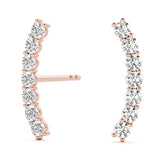 Natural Diamond Curved Bar Earrings