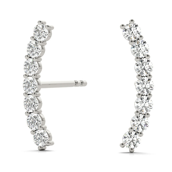 Lab Grown Diamond Curved Bar Earrings